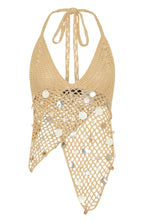 Keep On Wishing Halter Crochet Top Sand