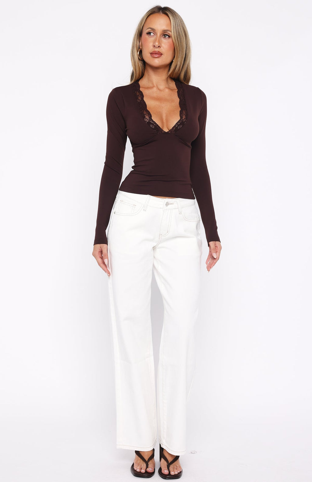 Knew That All Along Long Sleeve Top Dark Chocolate