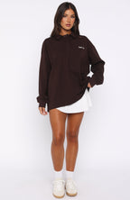 Let's Get Lost Oversized Long Sleeve Jersey Chocolate