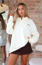 Let's Get Lost Oversized Long Sleeve Jersey Cream