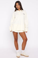 Let's Get Lost Oversized Long Sleeve Jersey Cream