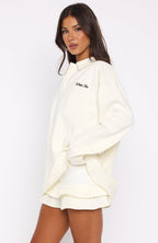 Let's Get Lost Oversized Long Sleeve Jersey Cream