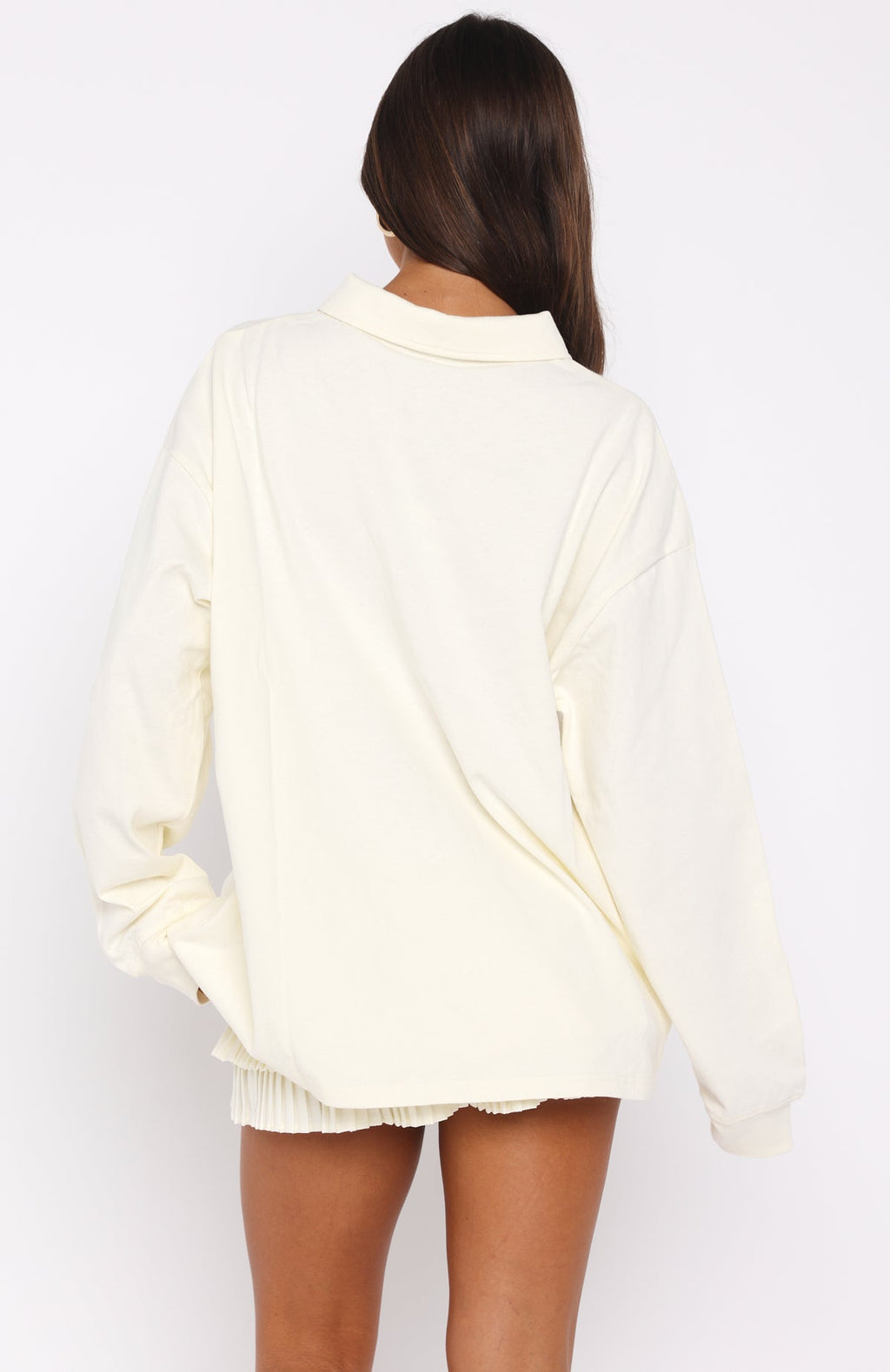 Let's Get Lost Oversized Long Sleeve Jersey Cream
