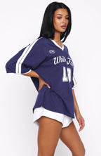 Life Goals Oversized Sports Tee Navy