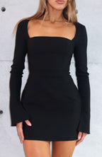 Living For Love Long Sleeve Mini Dress Black