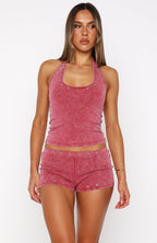 Lost Souls Halter Top Washed Maroon