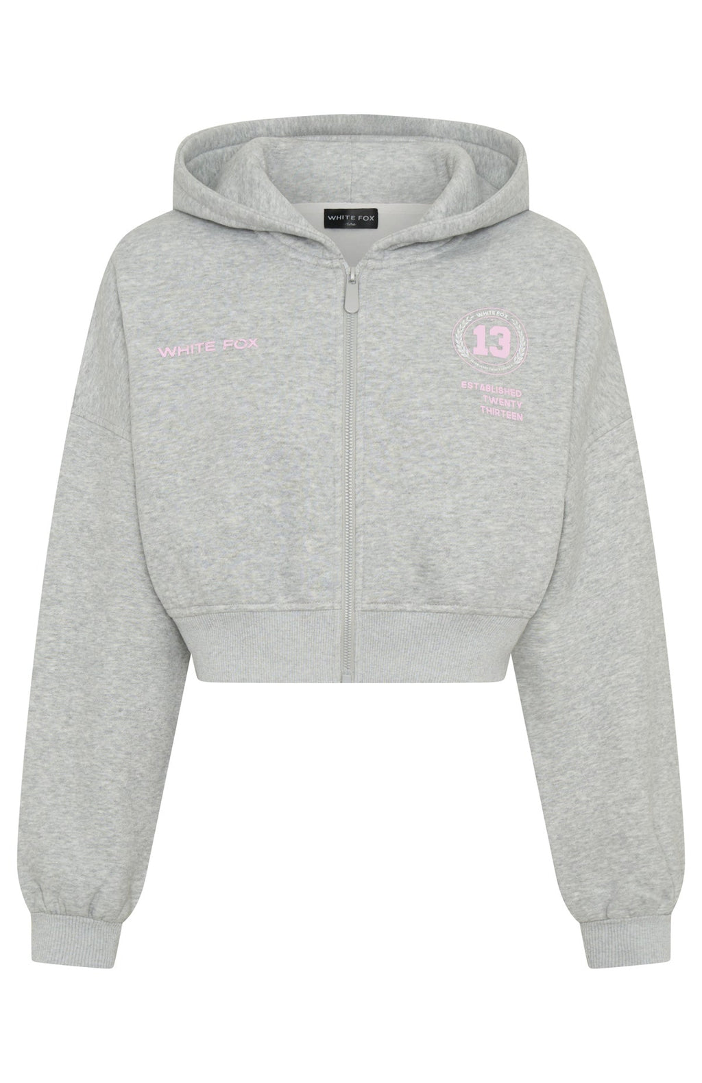 Love For The Game Cropped Zip Hoodie Dark Grey Marle