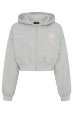 Love For The Game Cropped Zip Hoodie Dark Grey Marle