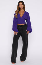 Love Shy Long Sleeve Top Violet