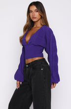 Love Shy Long Sleeve Top Violet