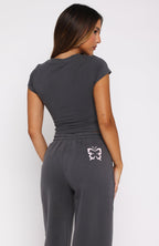 Lucky Thirteen Audrina Baby Tee Volcanic