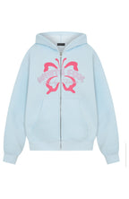 Lucky Thirteen Audrina Boxy Zip Front Hoodie Blue
