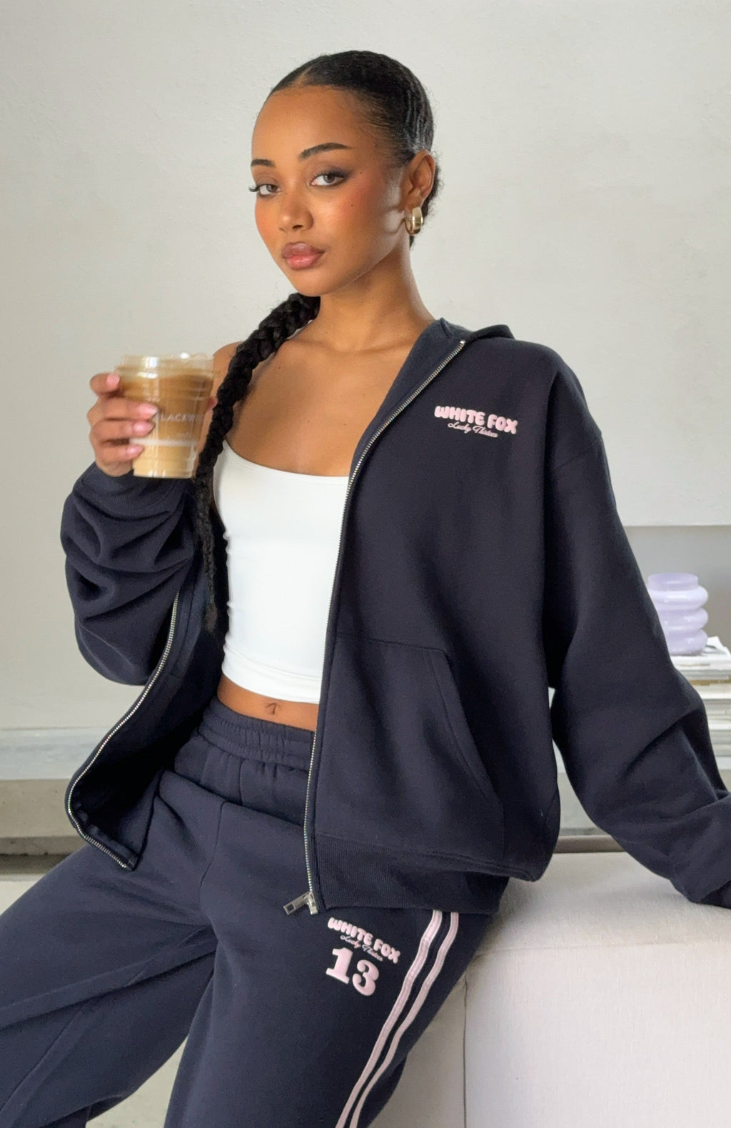 Lucky Thirteen Charise Zip Front Hoodie Navy