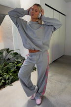 Lucky Thirteen Shaya Wide Leg Sweatpants Dark Grey Marle