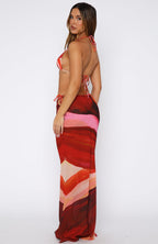 Luminous Maxi Skirt Sunset Petal