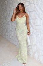 Lust For Life Embellished Trim Maxi Dress Lemon