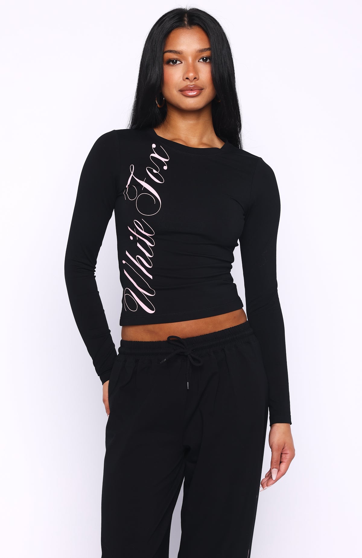 Luxurious Girl Long Sleeve Baby Tee Black