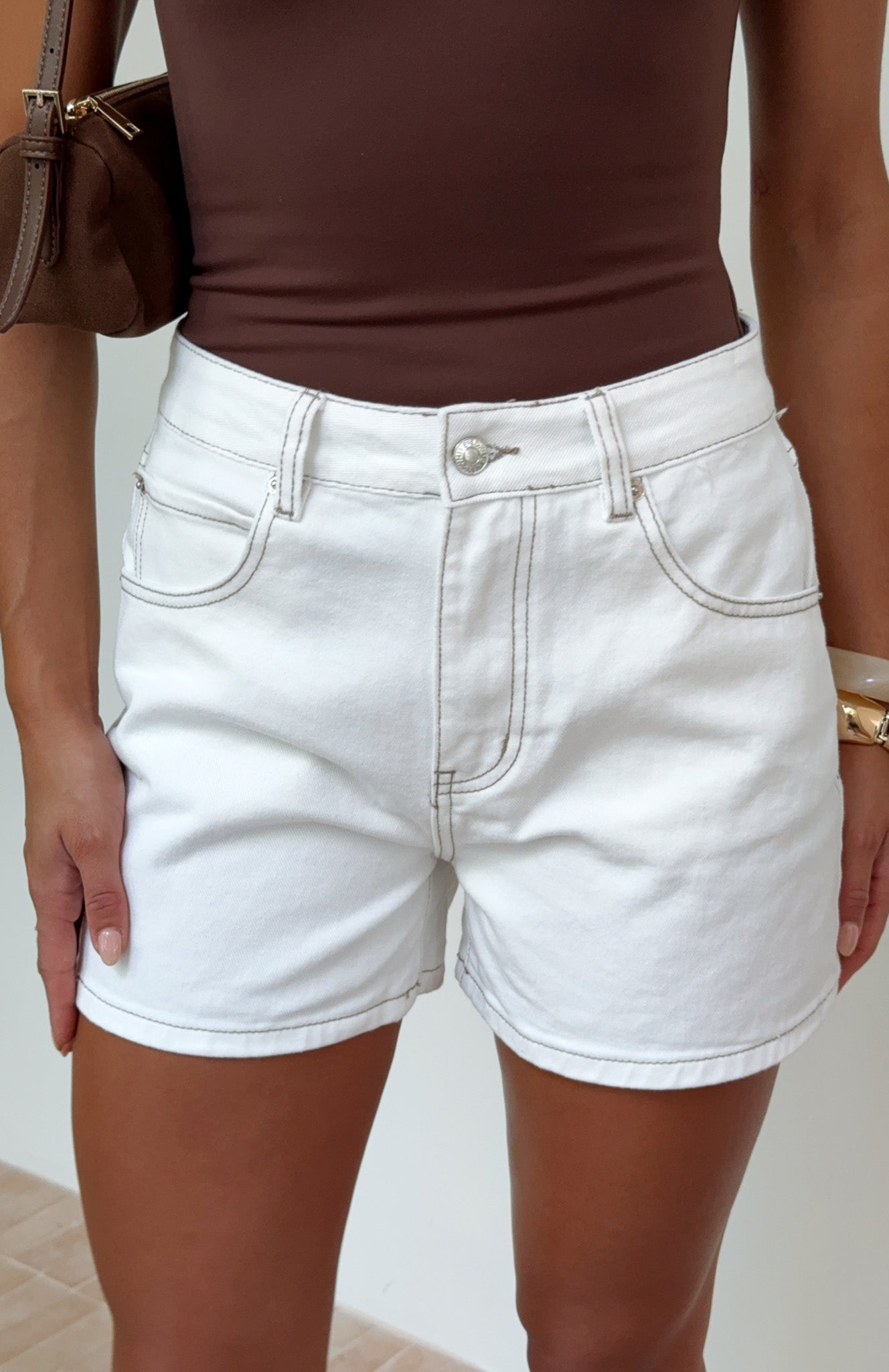 Maddy Denim Shorts Off White