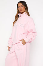 Make It Or Break It Quarter Zip Sweater Pink