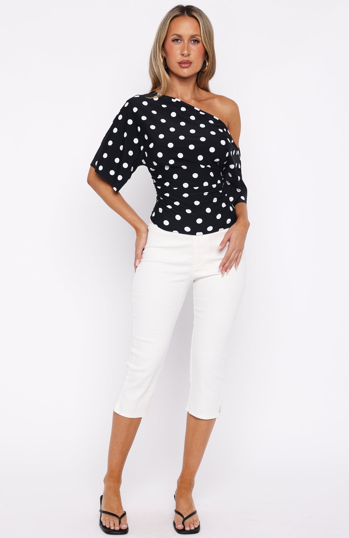 Marrakech Moments Top Black/White Polka Dot
