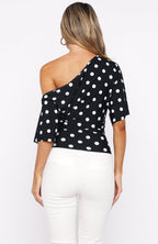 Marrakech Moments Top Black/White Polka Dot