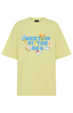 Meet Me By The Sea Oversized Tee Lime
