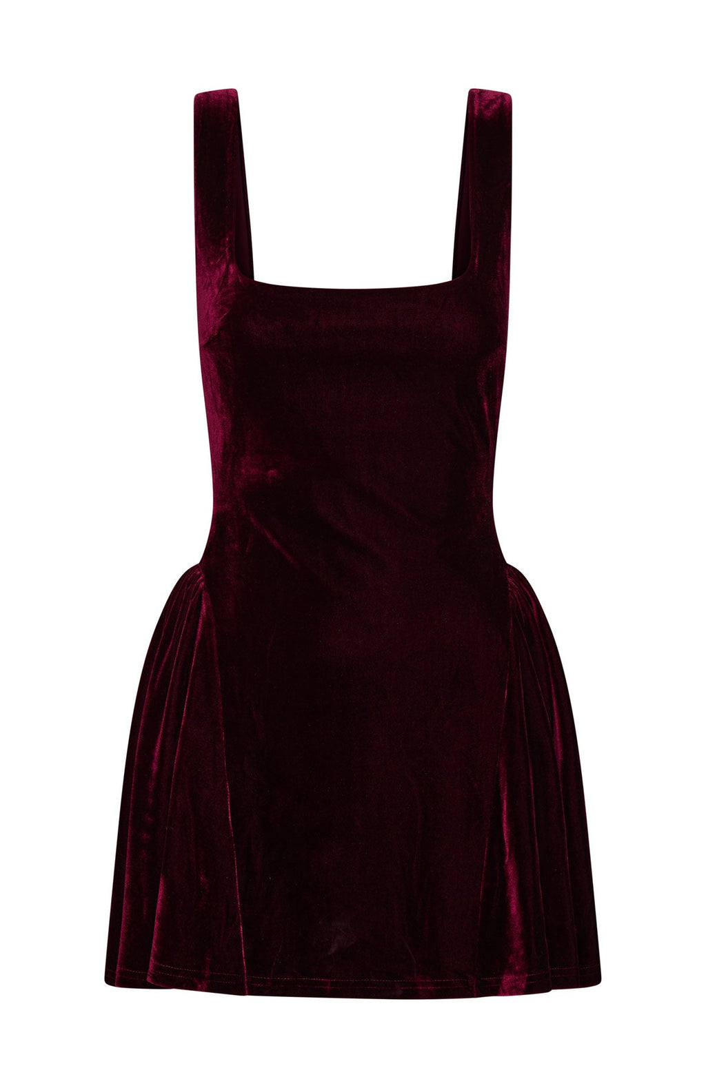 Midnight In Paris Velvet Mini Dress Burgundy