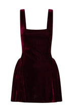 Midnight In Paris Velvet Mini Dress Burgundy