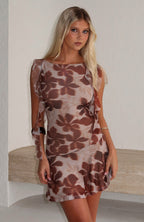 Never Again Mini Dress Amber Bloom