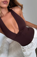 New Horizons Halter Bodysuit Espresso