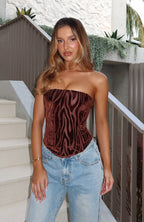 No Repeats Strapless Bustier Chocolate