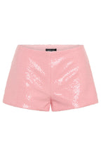 Old News Sequin Shorts Baby Pink
