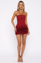 Tell Me A Secret Strapless Bustier Wine