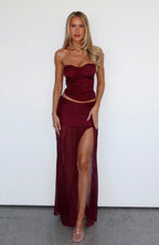 On Stage Maxi Skirt Burgundy