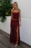 On Stage Maxi Skirt Burgundy