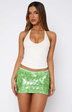 Forgiven Aura Shell Mini Skirt Lime