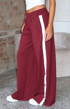 Our Bridges Burned Wide Leg Pants Burgundy