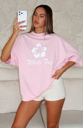Own Your Glow Oversized Tee Pink