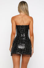 Paint The Sky Sequin Mini Skirt Black