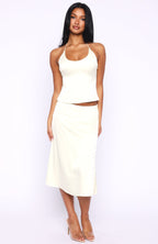 Palm Breeze Halter Top Cream