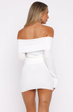 Parental Guidance Knit Mini Dress White