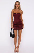 Park Avenue Princess Mini Dress Burgundy