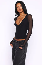 Past Your Prime Long Sleeve Top Black