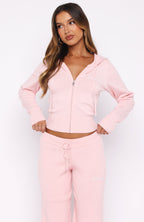 Paying It Forward Zip Front Hoodie Baby Pink
