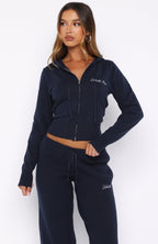 Paying It Forward Zip Front Hoodie Navy