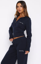 Paying It Forward Zip Front Hoodie Navy