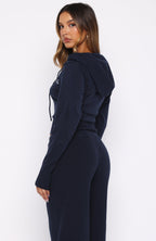 Paying It Forward Zip Front Hoodie Navy