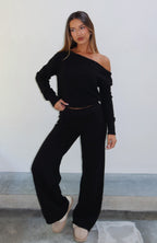 Please Be Mine Knit Pants Black