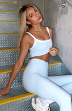 Now's The Time Active Tank Baby Blue/White