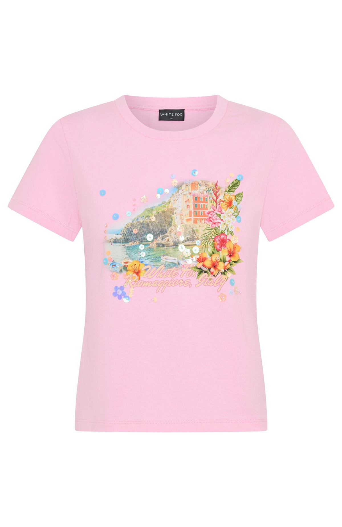 Riomaggiore Dreams Relaxed Baby Tee Pink